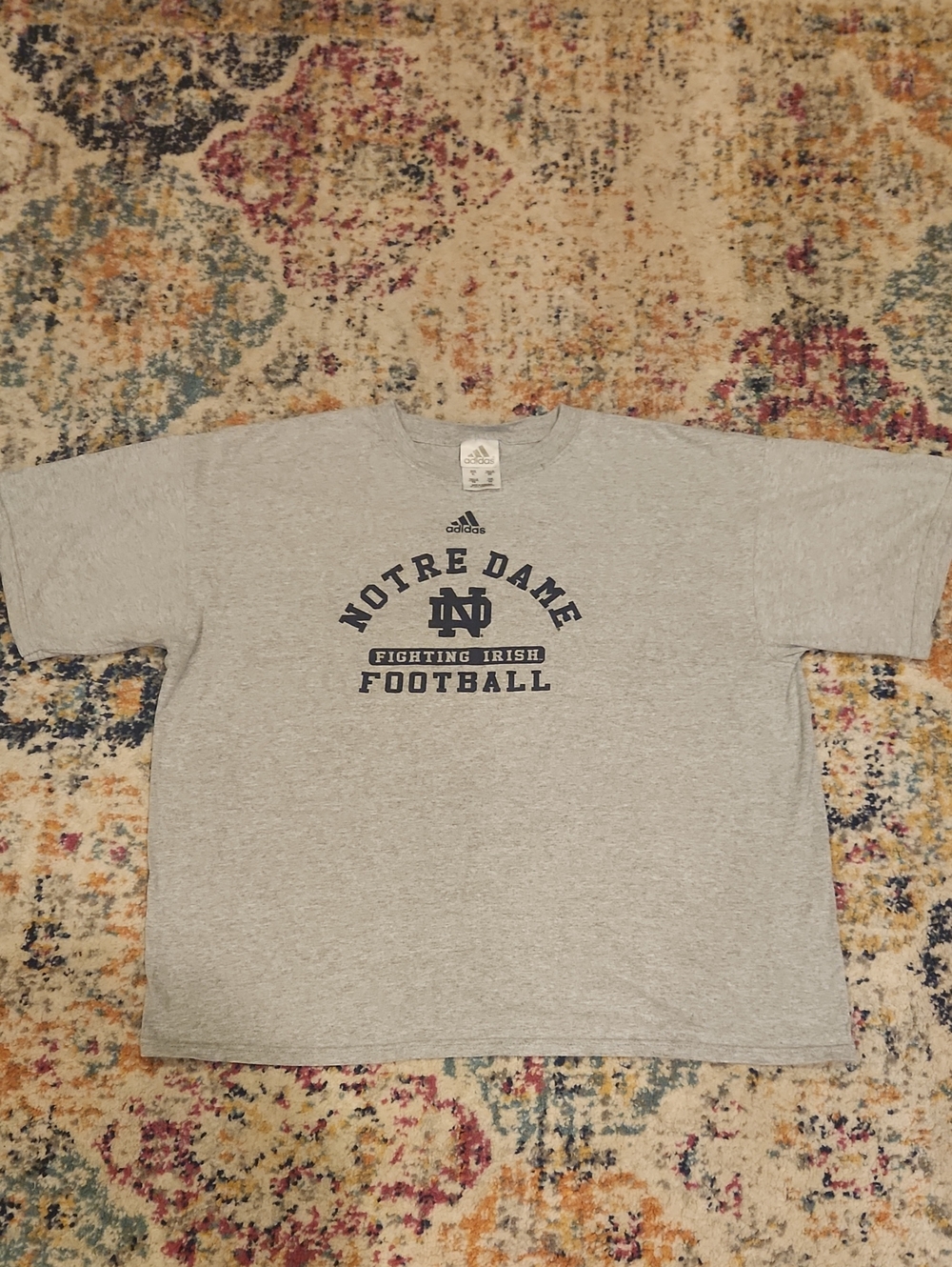Adidas Notre Dame Fighting Irish Gray Football T-Shirt